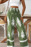High Waisted Ethnic Printed Wide Leg Pants