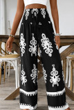 High Waisted Ethnic Printed Wide Leg Pants