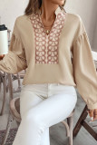 Long Sleeved Stand Up Collar Ethnic Style Shirt