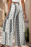 High Waisted Ethnic Style Casual Wide Leg Pants