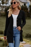 Solid Color Long Sleeved Cardigan Jacket For Women