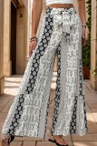 High Waisted Ethnic Style Casual Wide Leg Pants