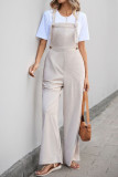 Summer Casual Style Pocket Solid Color Overalls
