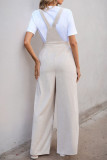 Summer Casual Style Pocket Solid Color Overalls