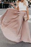 Temperament Solid Color Pleated Skirt