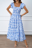 Bohemia Pleated  Lotus Leaf Sleeves Dress
