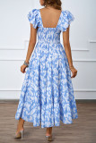 Bohemia Pleated  Lotus Leaf Sleeves Dress