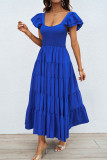 Bohemia Pleated  Lotus Leaf Sleeves Dress
