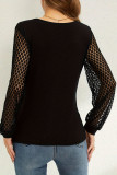 Lace Lantern Sleeve Loose T-Shirt