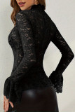 Lace Slim Fit Flared Sleeve Shirt