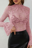 Lace Slim Fit Flared Sleeve Shirt
