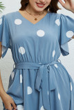 Summer V-Neck Strap Waist Cinching Dress