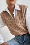 Knitted V-Neck Vest Sweater