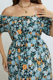 Large Size One Shoulder Floral Dress
