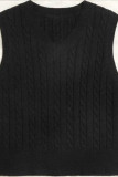 Knitted V-Neck Vest Sweater