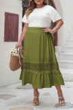 High Waisted Hollow Out Loose Lace Skirt