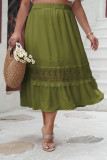 High Waisted Hollow Out Loose Lace Skirt
