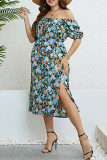 Large Size One Shoulder Floral Dress