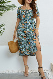 Large Size One Shoulder Floral Dress