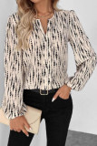 Leopard Print V-Neck Long Sleeved Shirt