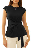 Summer Knot Irregular Short Sleeved T-Shirt