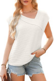 Slant Neck Casual Short Sleeved T-Shirt