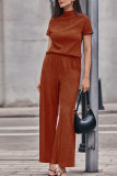 Solid Color Short Sleeved Pants Two-Piece Set