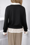 Lapel Splicing Fake Two-Piece Hoodie