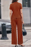 Solid Color Short Sleeved Pants Two-Piece Set