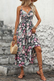 Backless Printed Camisole Sleeveless Dress