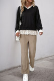 Lapel Splicing Fake Two-Piece Hoodie