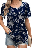 Round Neck Loose Short Sleeved Printed T-Shirt