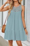 Hollow Lace Hanging Neck A-Line Dress