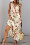 Summer V-Neck Printed Sleeveless Dress