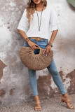 Solid Color V-Neck Double-Layer Sleeve T-Shirt