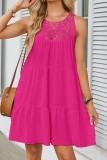 Hollow Lace Hanging Neck A-Line Dress