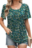 Round Neck Loose Short Sleeved Printed T-Shirt