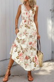 Summer V-Neck Printed Sleeveless Dress