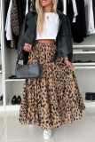 Leopard Print Large Swing Skirt