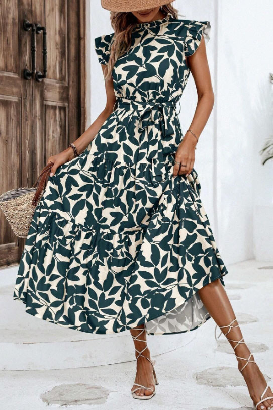 Summer Ruffled Short Sleeved Dress