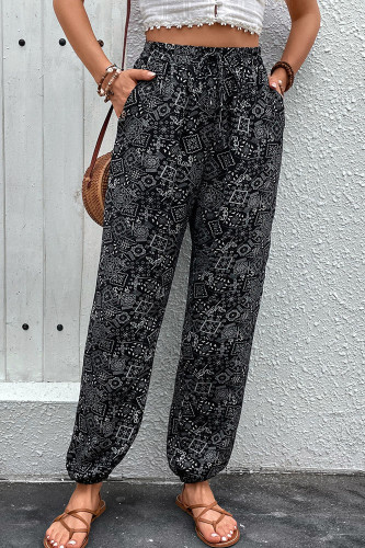 Pocket Printed Casual Pants