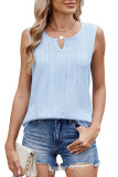 Solid Color V-Neck Sleeveless Loose Chiffon Vest