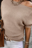 Cross Shoulder Versatile Short Sleeved Sweater