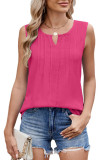 Solid Color V-Neck Sleeveless Loose Chiffon Vest
