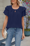 Round Neck Flying Sleeves Loose Chiffon Shirt