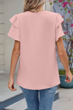 Round Neck Flying Sleeves Loose Chiffon Shirt