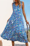Ethnic Style Sleeveless V-Neck Printed Dress