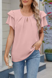 Round Neck Flying Sleeves Loose Chiffon Shirt