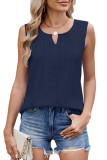 Solid Color V-Neck Sleeveless Loose Chiffon Vest