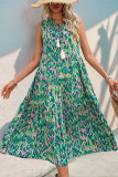 Ethnic Style Sleeveless V-Neck Printed Dress